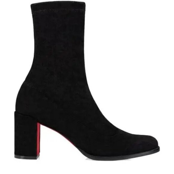 Christian Louboutin Rocket Black Suede Stretchadoxa Booties EUR 37 - Picture 1 of 10